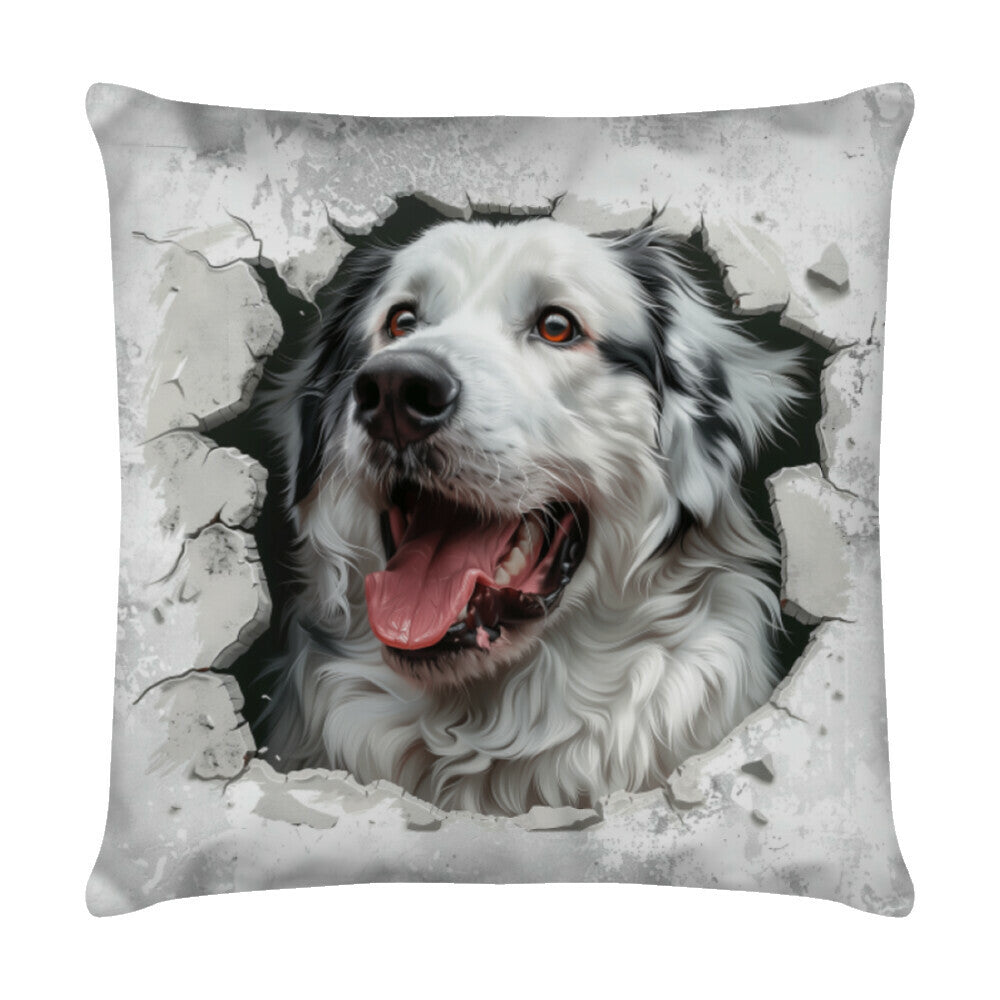 Kissen "Patou - Look" Weiß – hunde-shirt.de