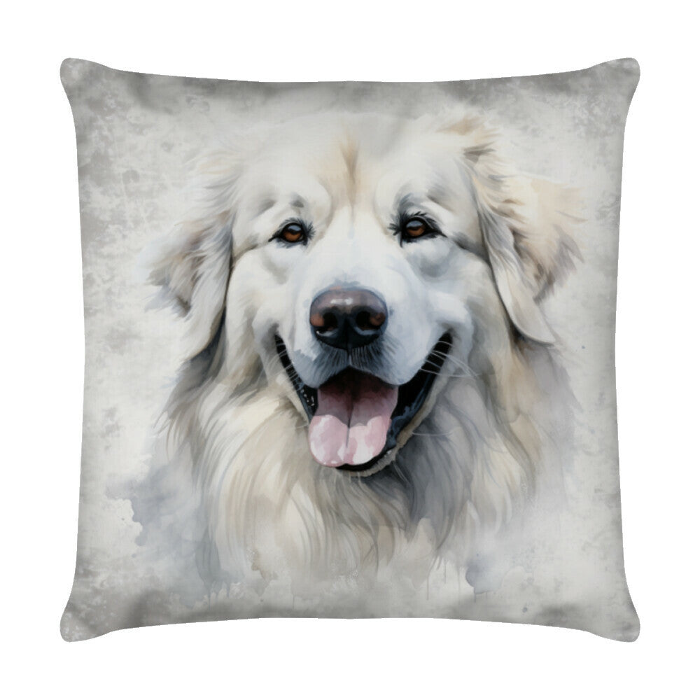 Kissen "Patou - Blick" Weiß – hunde-shirt.de