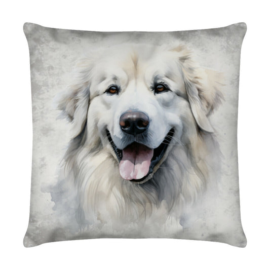 Kissen "Patou - Blick" Weiß – hunde-shirt.de