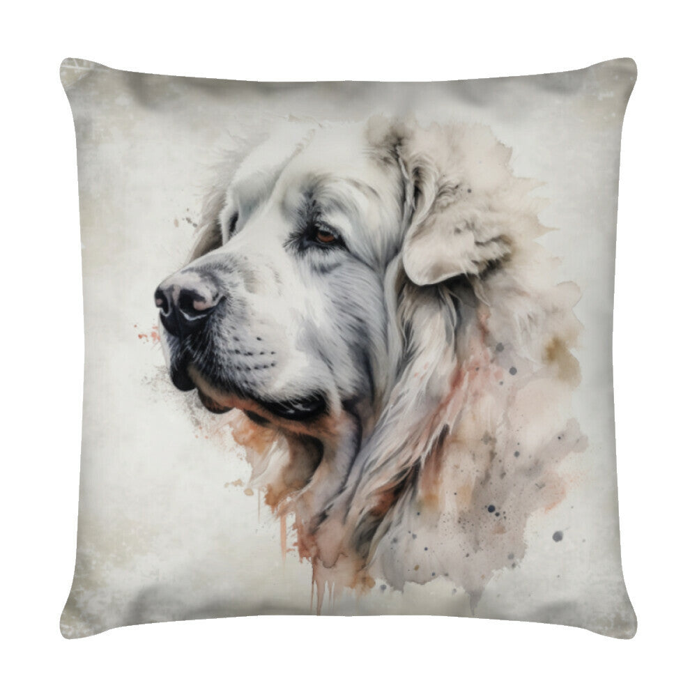 Kissen "Patou - Portrait" Weiß – hunde-shirt.de