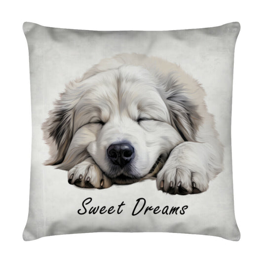 Kissen "Patou - Sweet Dreams" Weiß – hunde-shirt.de