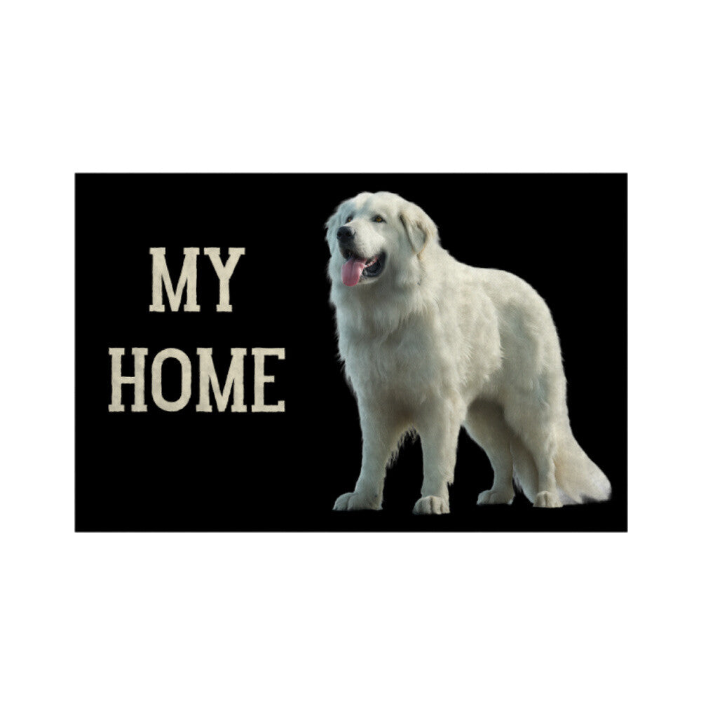 Fußmatte "Patou - MY HOME" Weiß – hunde-shirt.de
