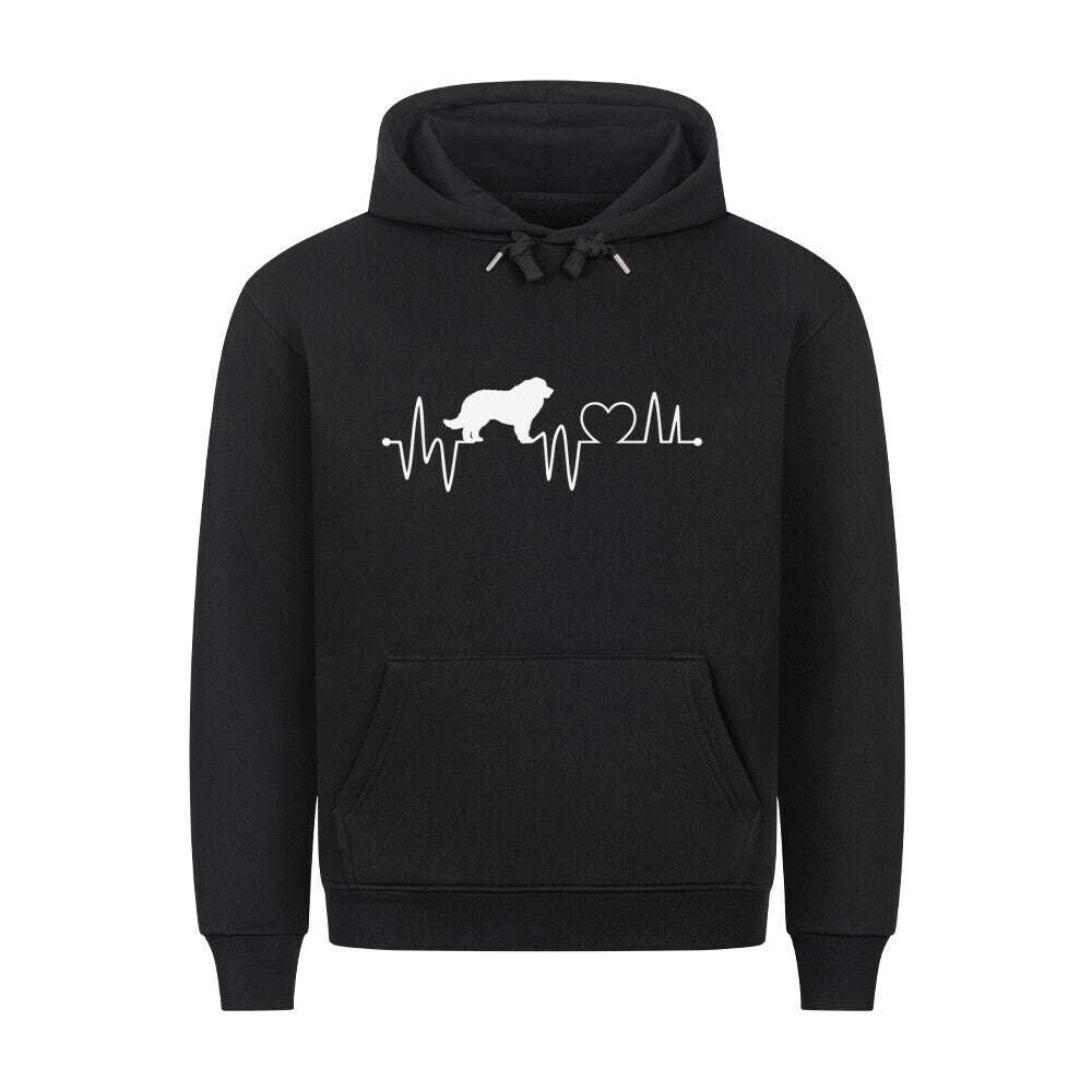 Premium Hoodie "Patou - Heartbeat" Schwarz – hunde-shirt.de