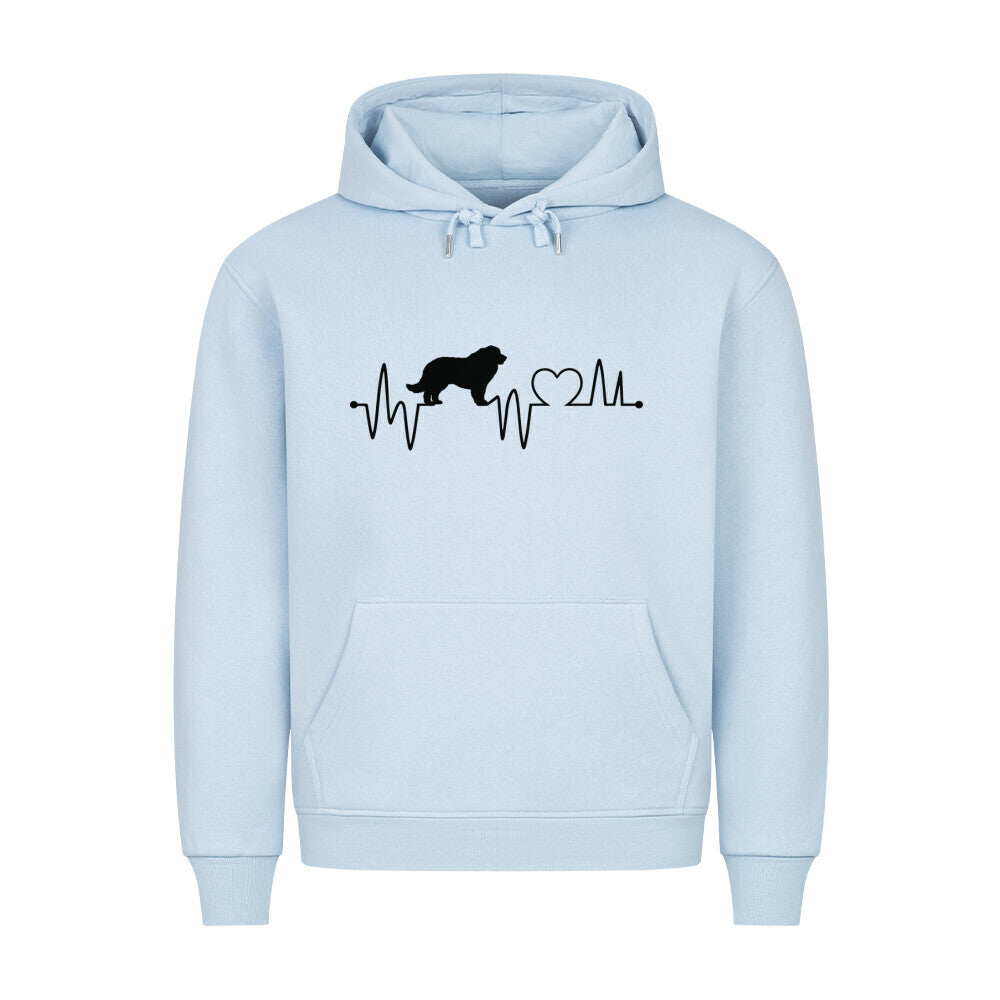 Premium Hoodie "Patou - Heartbeat" Babyblau – hunde-shirt.de