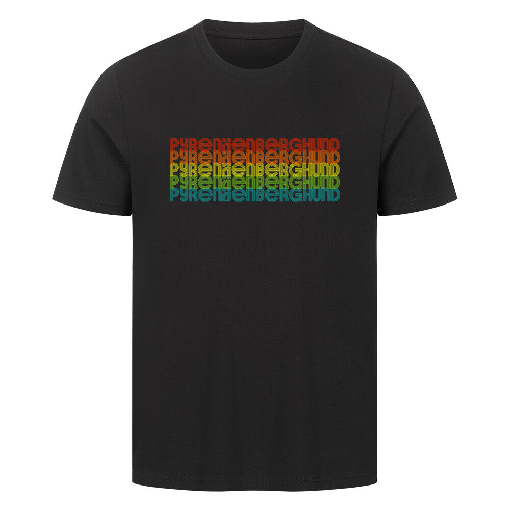 Premium T-Shirt "Pyrenäenberghund - RETRO" Schwarz – hunde-shirt.de