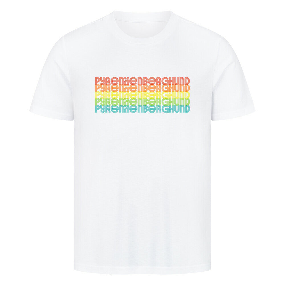 Premium T-Shirt "Pyrenäenberghund - RETRO" Weiß – hunde-shirt.de