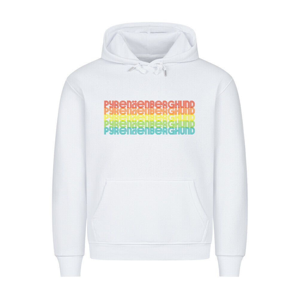 Premium Hoodie "Pyrenäenberghund - RETRO" Weiß – hunde-shirt.de