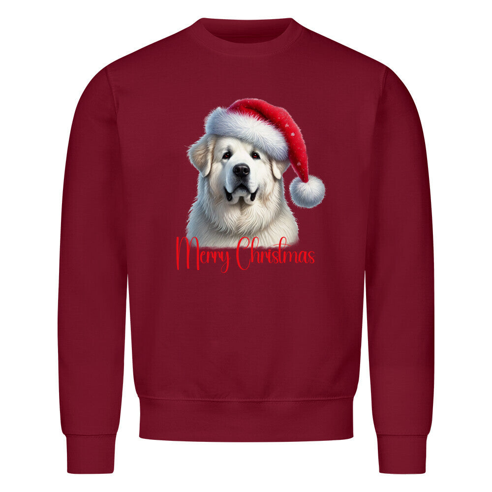 Premium Sweatshirt "Patou - Merry Christmas" Burgunder – hunde-shirt.de