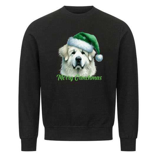 Premium Sweatshirt "Patou - Merry Grinchmas" Schwarz – hunde-shirt.de