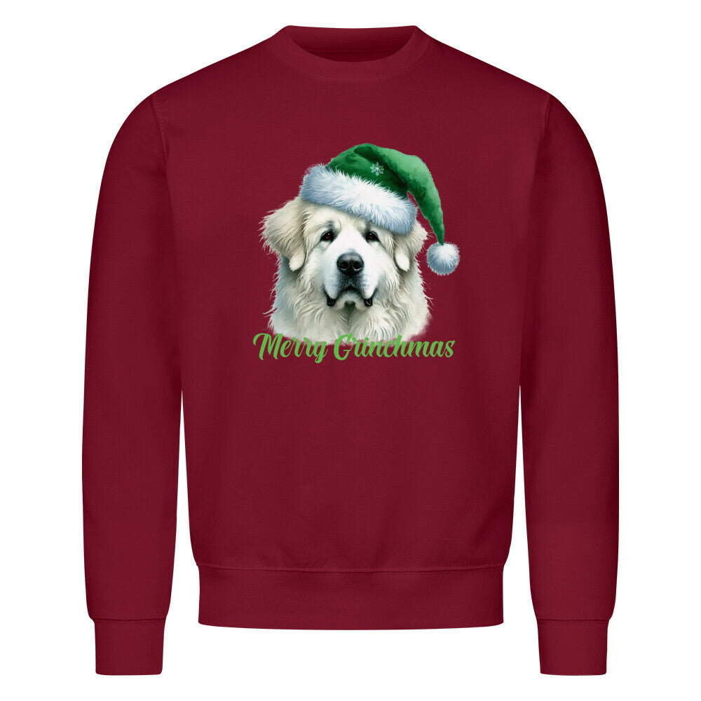 Premium Sweatshirt "Patou - Merry Grinchmas" Burgunder – hunde-shirt.de