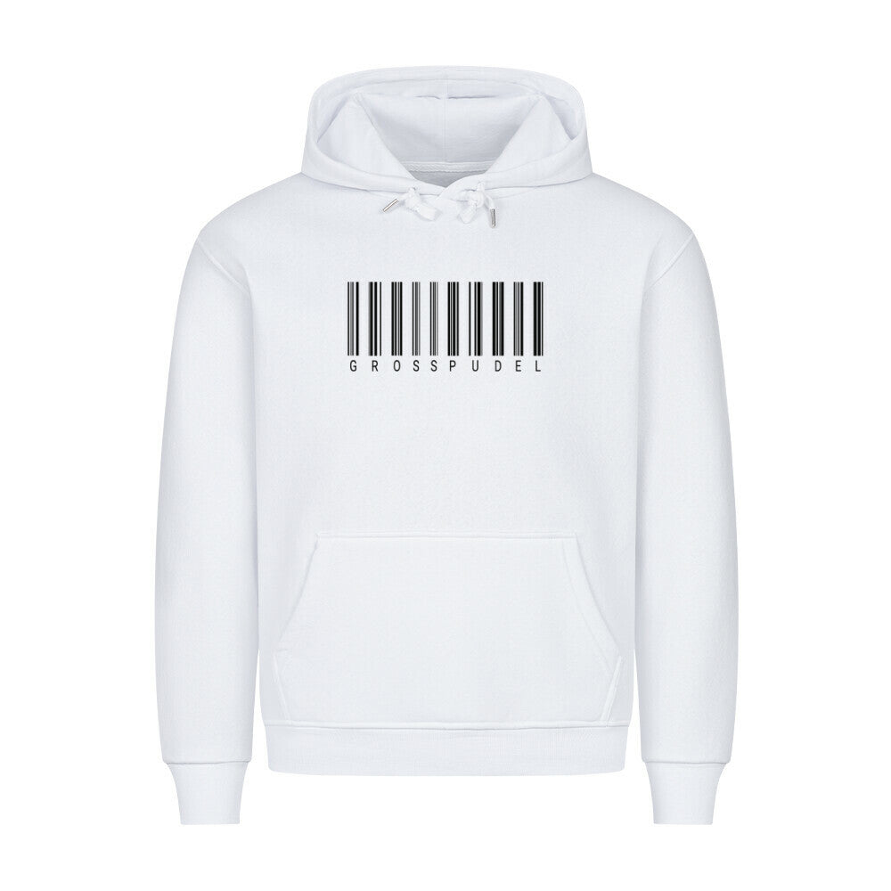 Premium Hoodie "Großpudel - CODE" Weiß – hunde-shirt.de