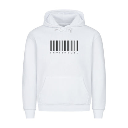 Premium Hoodie "Großpudel - CODE" Weiß – hunde-shirt.de