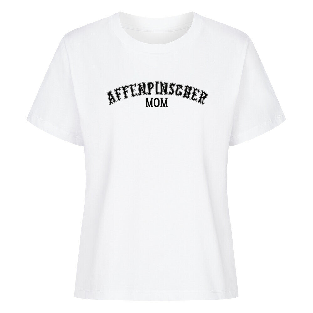Premium Damen-Shirt "Affenpinscher - MOM" Weiß – hunde-shirt.de