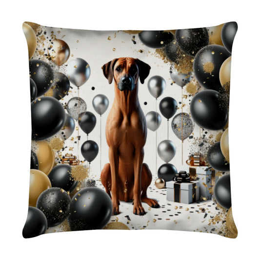 Kissen "Rhodesian Ridgeback - Geburtstag" Weiß – hunde-shirt.de