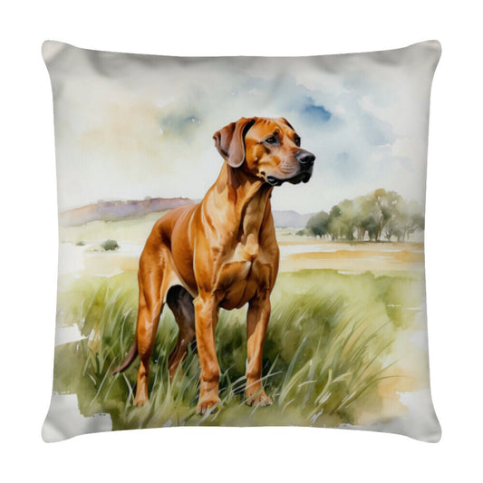 Kissen "Rhodesian Ridgeback - Natur" Weiß – hunde-shirt.de