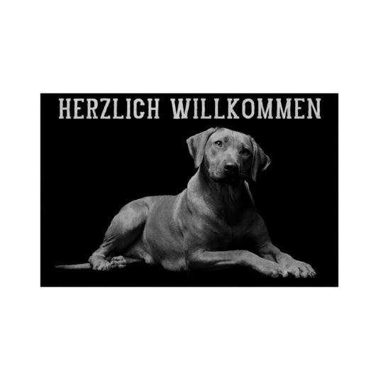 Fußmatte "Rhodesian Ridgeback - Willkommen" Weiß – hunde-shirt.de