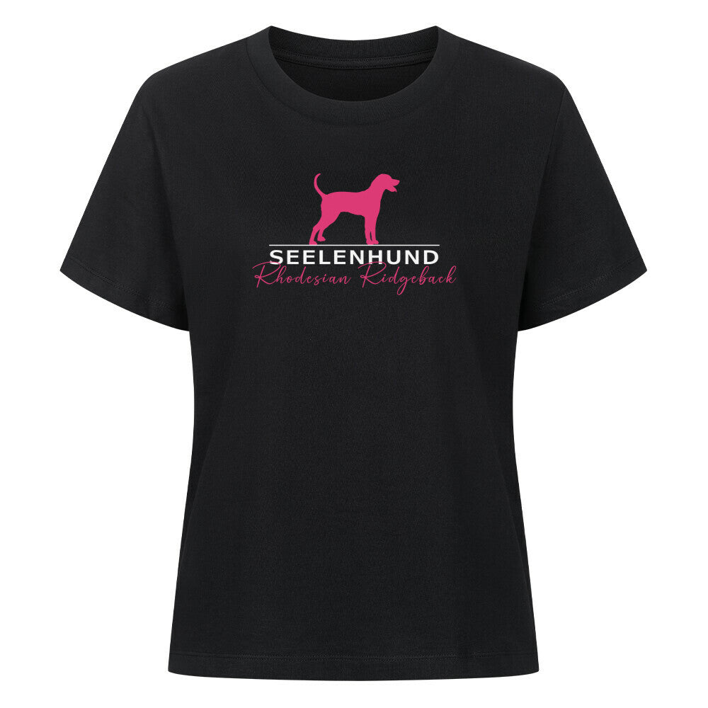 Premium Damen-Shirt "Rhodesian Ridgeback - Seelenhund" Schwarz – hunde-shirt.de