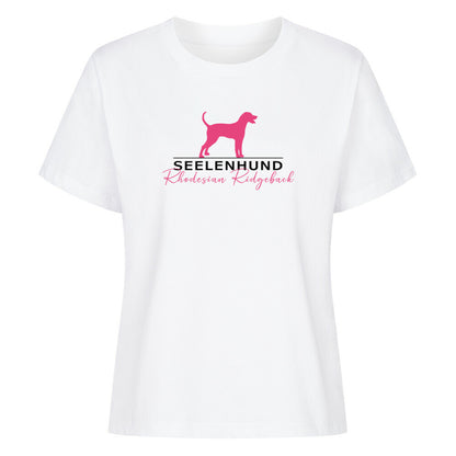 Premium Damen-Shirt "Rhodesian Ridgeback - Seelenhund" Weiß – hunde-shirt.de