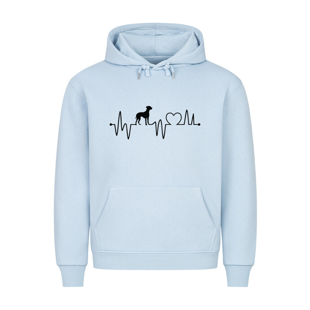 Premium Hoodie "Rhodesian Ridgeback - Heartbeat" Babyblau – hunde-shirt.de