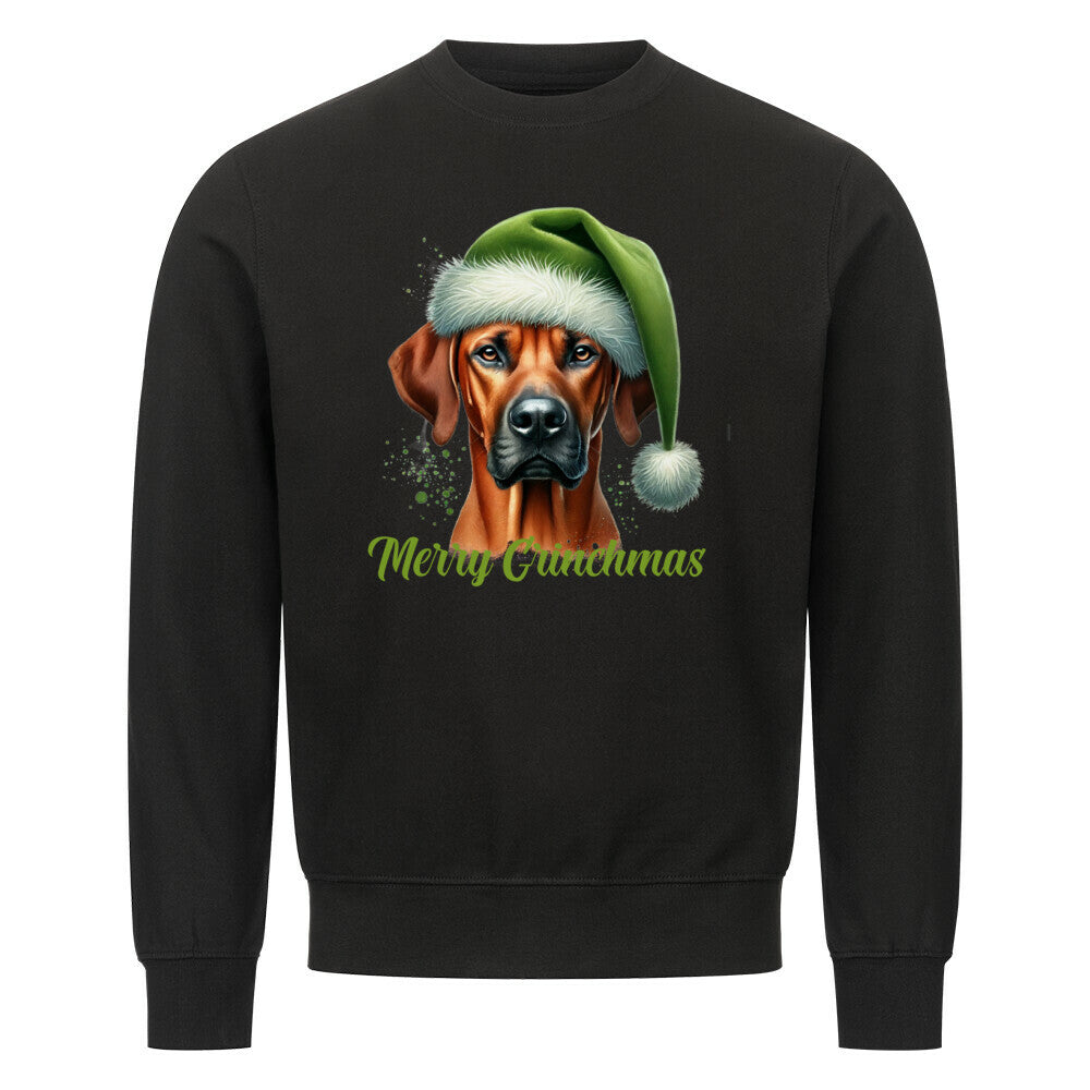 Premium Sweatshirt "Rhodesian Ridgeback - Merry Grinchmas" Schwarz – hunde-shirt.de