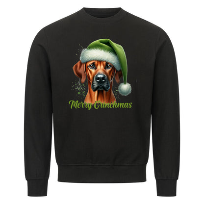 Premium Sweatshirt "Rhodesian Ridgeback - Merry Grinchmas" Schwarz – hunde-shirt.de