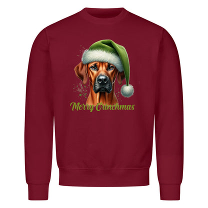 Premium Sweatshirt "Rhodesian Ridgeback - Merry Grinchmas" Burgunder – hunde-shirt.de