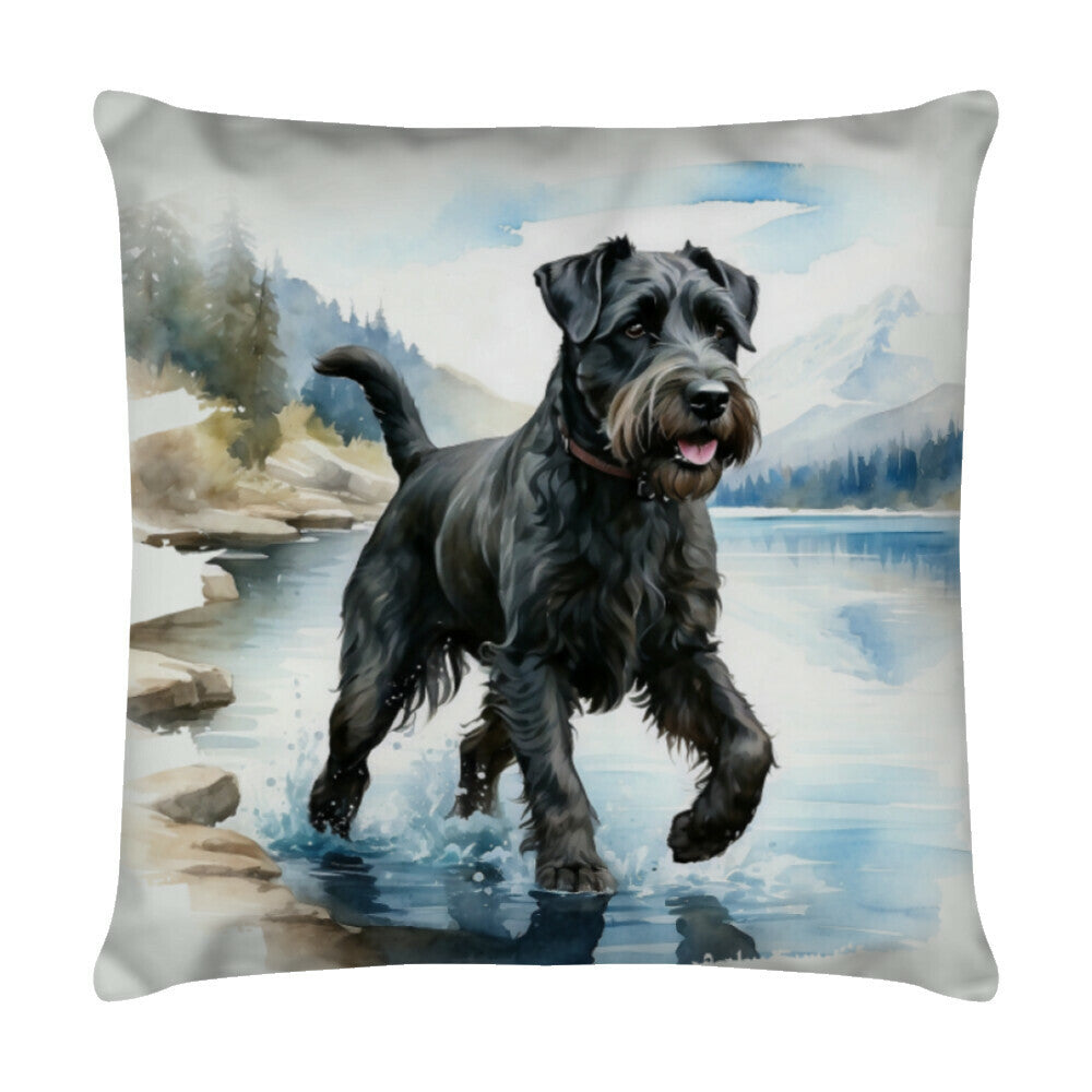 Kissen "Riesenschnauzer - Water" Weiß – hunde-shirt.de