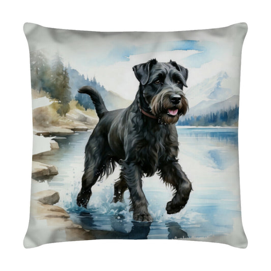 Kissen "Riesenschnauzer - Water" Weiß – hunde-shirt.de
