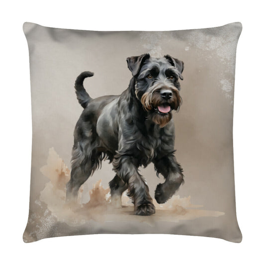 Kissen "Riesenschnauzer - Run" Weiß – hunde-shirt.de