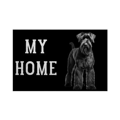 Fußmatte "Riesenschnauzer - MY HOME" Weiß – hunde-shirt.de