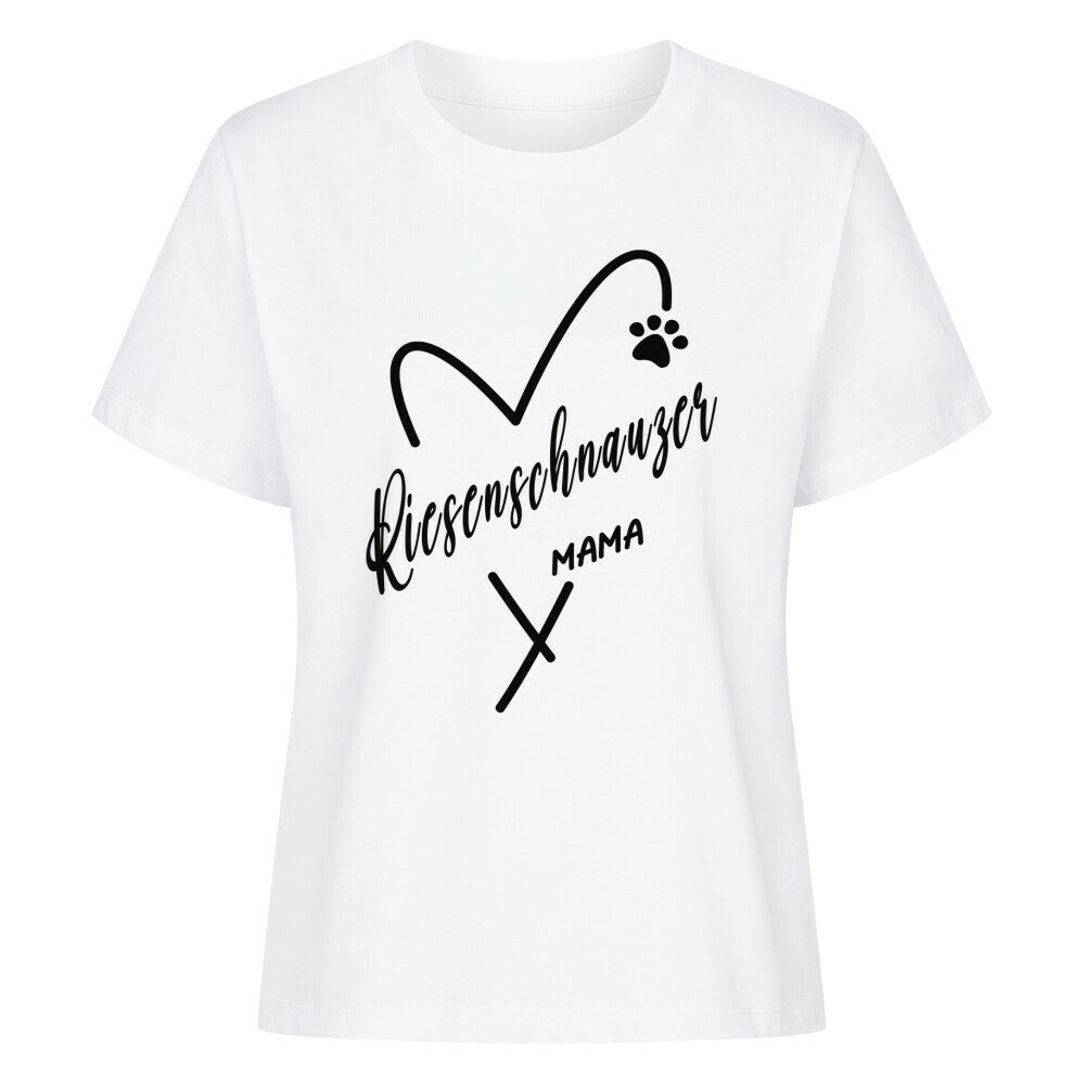 Premium Damen-Shirt "Riesenschnauzer - Mama" Weiß – hunde-shirt.de