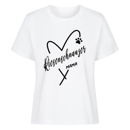 Premium Damen-Shirt "Riesenschnauzer - Mama" Weiß – hunde-shirt.de