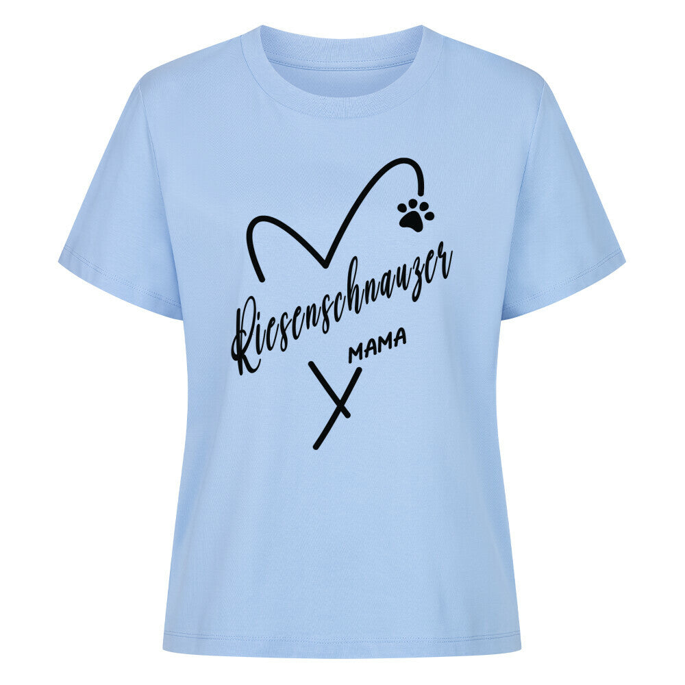 Premium Damen-Shirt "Riesenschnauzer - Mama" Sky Blue – hunde-shirt.de