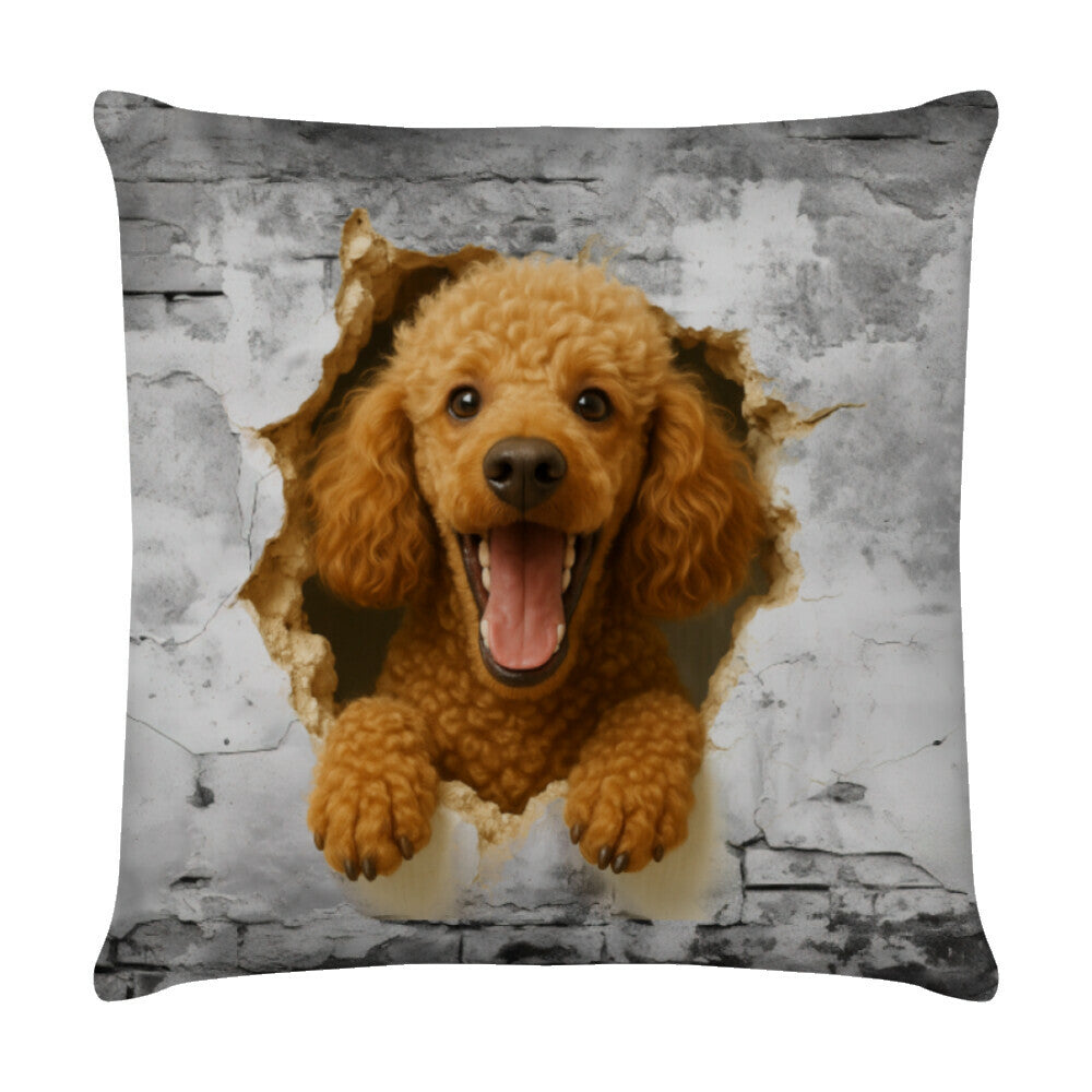 Kissen "Pudel - Wall" Weiß – hunde-shirt.de