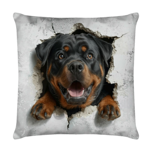 Kissen "Rottweiler - Look" Weiß – hunde-shirt.de