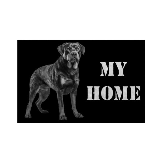 Fußmatte "Rottweiler - MY HOME" Weiß – hunde-shirt.de
