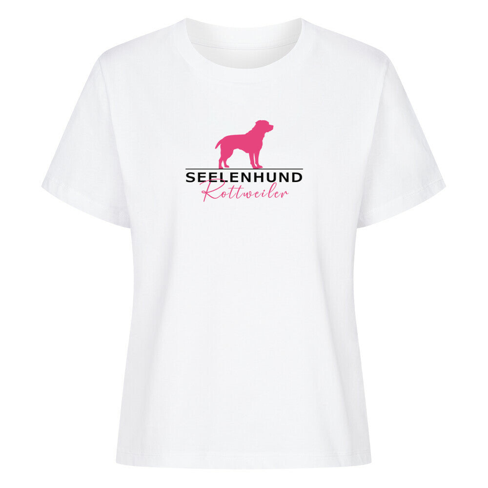 Premium Damen-Shirt "Rottweiler - Seelenhund" Weiß – hunde-shirt.de