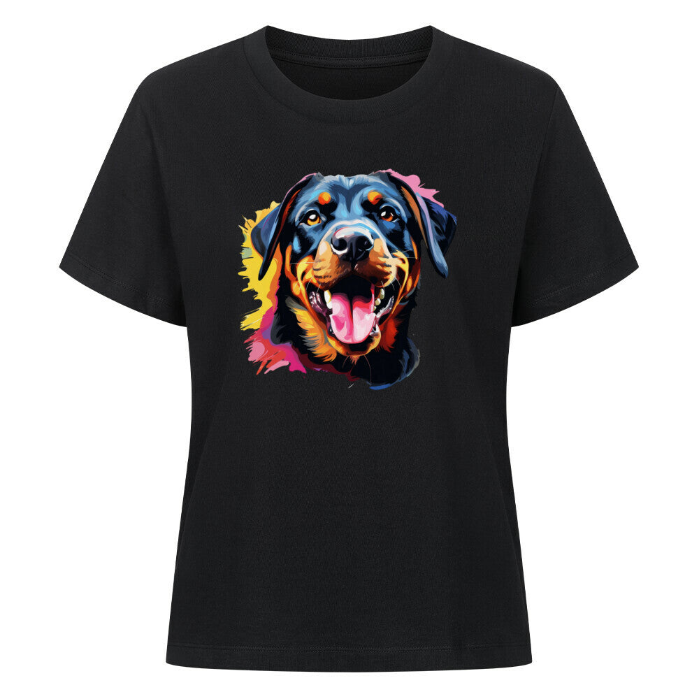 Premium Damen-Shirt "Rottweiler - Paint" Schwarz – hunde-shirt.de