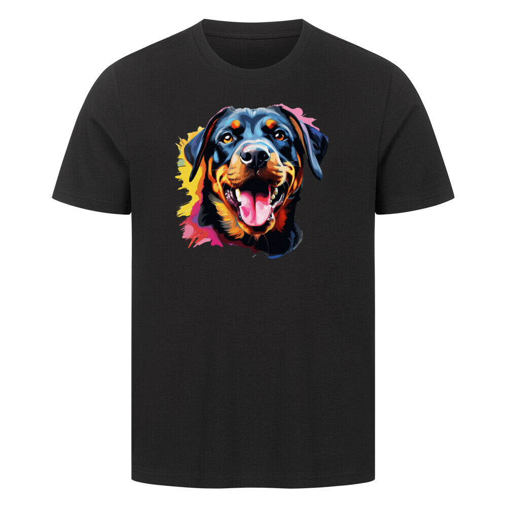 Premium T-Shirt "Rottweiler - Paint" Schwarz – hunde-shirt.de