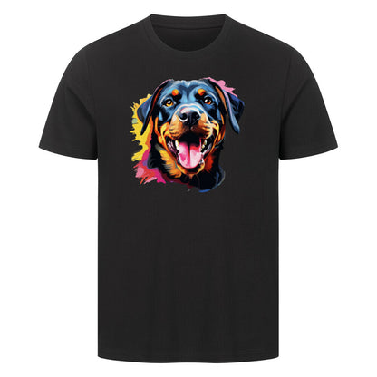 Premium T-Shirt "Rottweiler - Paint" Schwarz – hunde-shirt.de