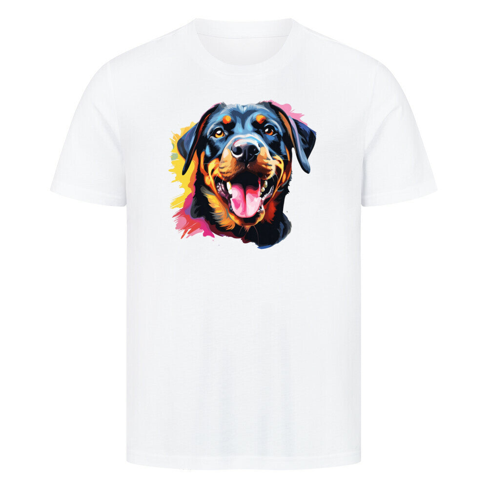 Premium T-Shirt "Rottweiler - Paint" Weiß – hunde-shirt.de