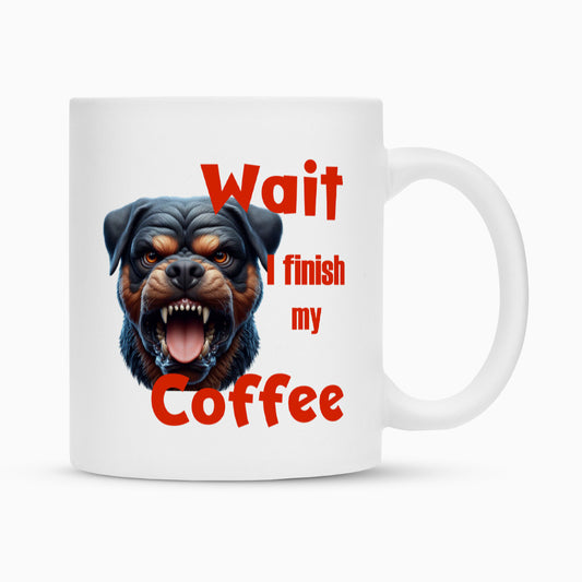 Tasse "Rottweiler - Wait" Weiß – hunde-shirt.de