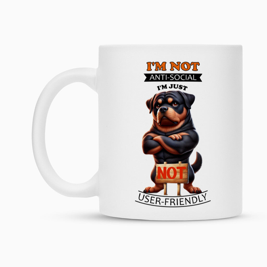 Tasse "Rottweiler - Anti-Social" – hunde-shirt.de