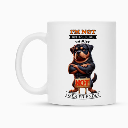 Tasse "Rottweiler - Anti-Social" – hunde-shirt.de