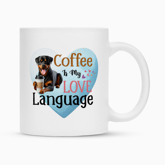 Tasse "Rottweiler - Love Language" Weiß – hunde-shirt.de