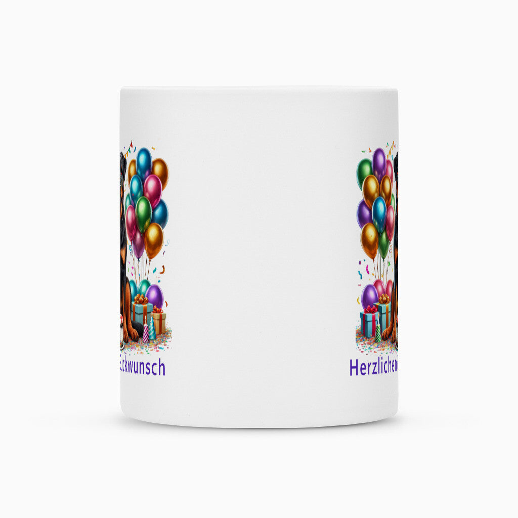 Tasse "Rottweiler - Herzlichen Glückwunsch" – hunde-shirt.de