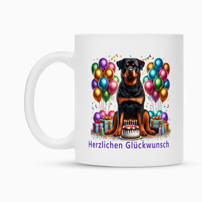 Tasse "Rottweiler - Herzlichen Glückwunsch" – hunde-shirt.de