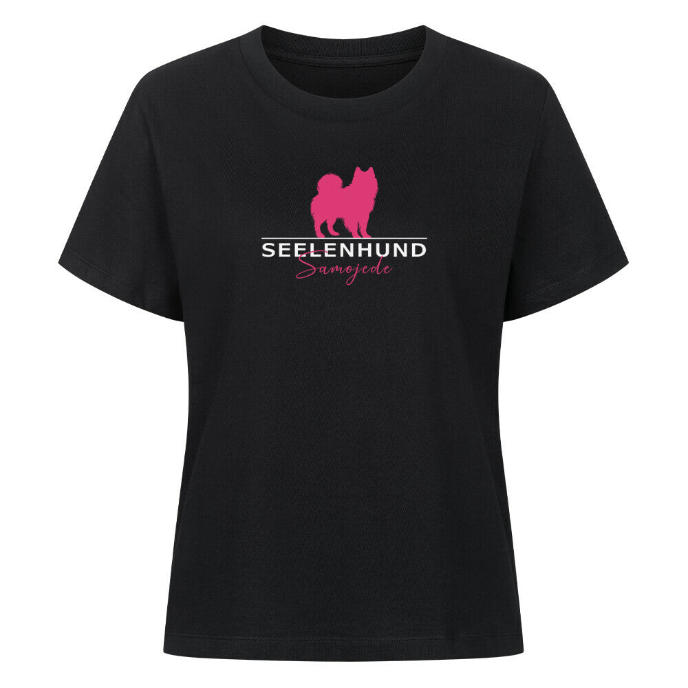 Premium Damen-Shirt "Samoyed - Seelenhund" Schwarz – hunde-shirt.de