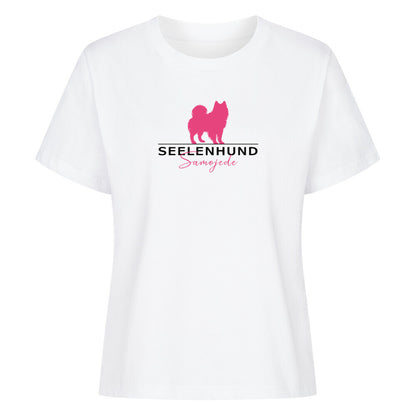 Premium Damen-Shirt "Samoyed - Seelenhund" Weiß – hunde-shirt.de