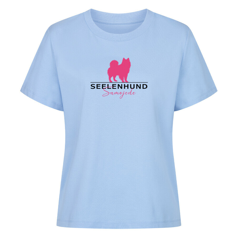 Premium Damen-Shirt "Samoyed - Seelenhund" Sky Blue – hunde-shirt.de